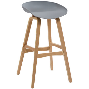 Virgo Oak Timber Grey Bar Stool