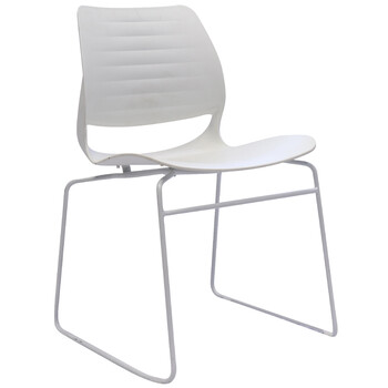 Vivid White Poly Sled Base Visitor Chair