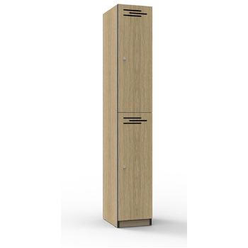 2 Door Natural Oak Melamine Locker