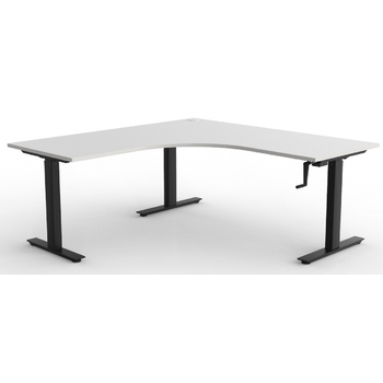 Agile Corner Manual Height Adjustable Standing Desk - Black Frame