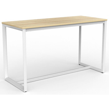 Anvil Bar Height Table White Frame New Oak Top