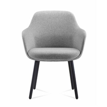 Aspen 4 Leg Tub Chair - Light Grey Fabric
