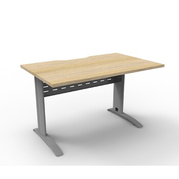Deluxe Rapid Span Open Workstation Silver Frame Natural Oak Top