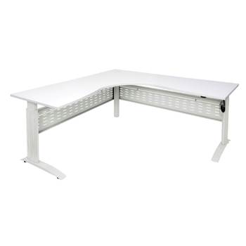 Ergo Express White Corner Electric Height Adjustable Sit Stand Desk