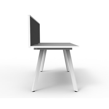 Eternity 1 Person Single Sided Workstation With Screen White Frame White Top