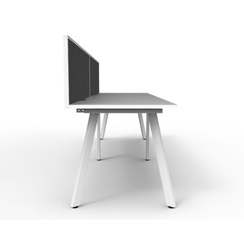 Eternity 2 Person Single Sided Workstation With Screen White Frame White Top