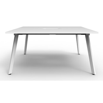 Eternity 2 Person Double Sided Workstation White Frame White Top