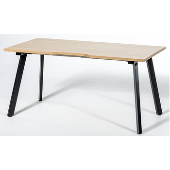Eternity Single Sided Workstation Black Frame New Oak Top