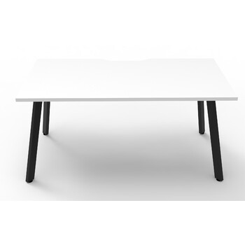 Eternity Single Sided Workstation Black Frame White Top