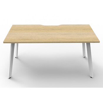 Eternity Single Sided Workstation White Frame New Oak Top
