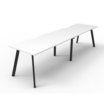 Eternity 2 Person Single Sided Workstation Black Frame White Top