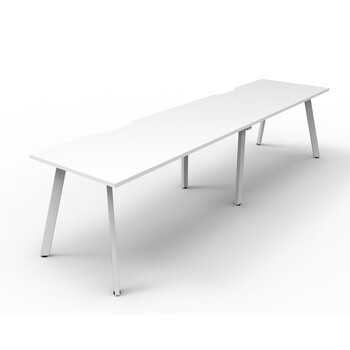 Eternity 2 Person Single Sided Workstation White Frame White Top