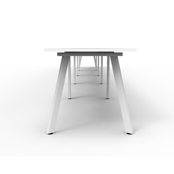 Eternity 5 Person Single Sided Workstation White Frame White Top