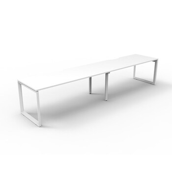 Deluxe Rapid Infinity 2 Person Single Sided Workstation White Frame White Top