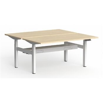 Klass Double Sided Sit Stand Desk White Frame