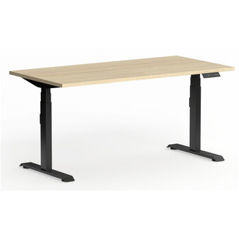 Klass Single Sided Sit Stand Desk Black Frame