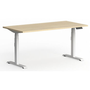 Klass Single Sided Sit Stand Desk White Frame