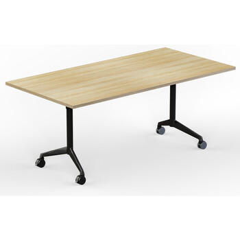 Modulus New Oak Flip Top Mobile Table Black Frame
