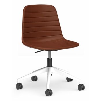 Sofia Gas Lift Chair with Tilt – White Castor Base – PU Upholstery