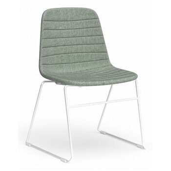 Sofia Sled Chair – White Sled Base – Sunday Fabric
