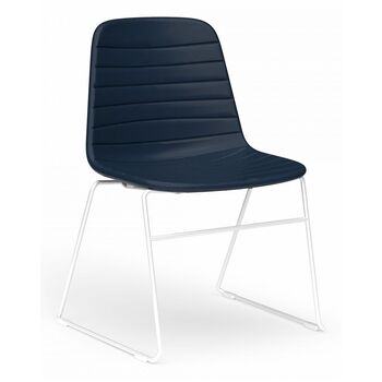 Sofia Sled Chair – White Sled Base – PU Upholstery