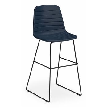 Sofia Barstool – Black Sled Base – PU Upholstery