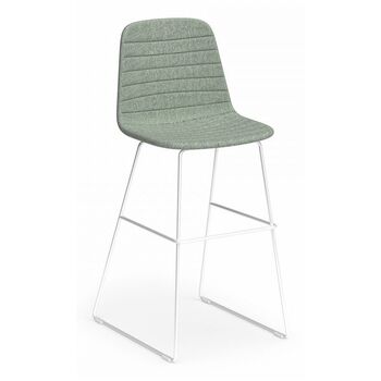 Sofia Barstool – White Sled Base – Sunday Fabric
