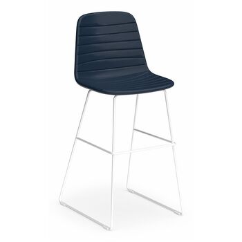 Sofia Barstool – White Sled Base – PU Upholstery