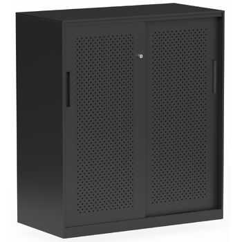 Tempo Sliding Door Credenza Black