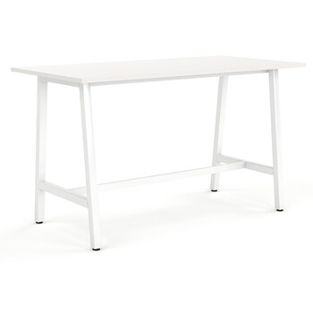 Trestle Bar Leaner Stand Up Table - White Frame White Top