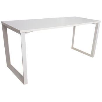 Unity Straight Office Desk White Frame White Top