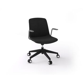 Vista Swivel Meeting Chair - Fully Upholstered - Black