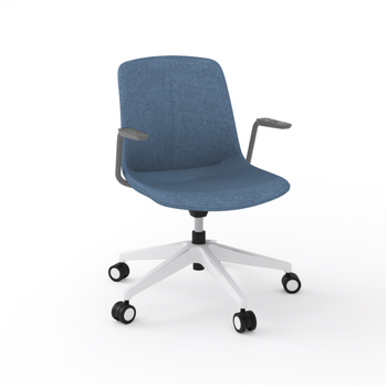 Vista Swivel Meeting Chair - Fully Upholstered - Sky