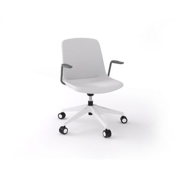 Vista Swivel Meeting Chair - Fully Upholstered - White