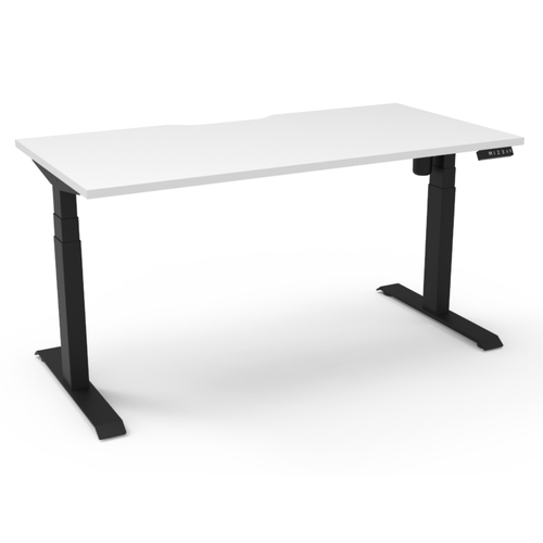 Boost Light Height Adjustable  Single Sided Workstation -1200mm x 750mm - Black Frame White Top