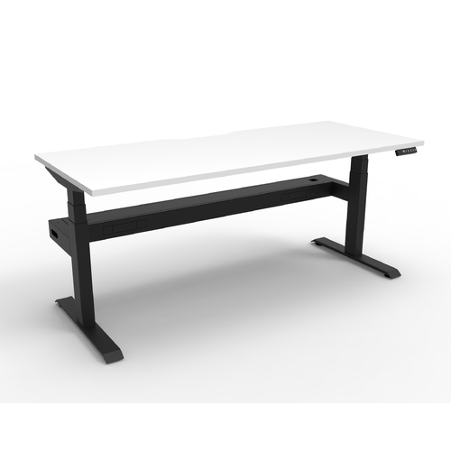 Boost+ Electric Height Adjustable Sit Stand Desk - 1200 x 750mm White Top with Black frame and cable tray
