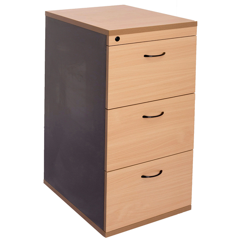 Express 3 Drawer Office Filing Cabinet - Beech/Ironstone