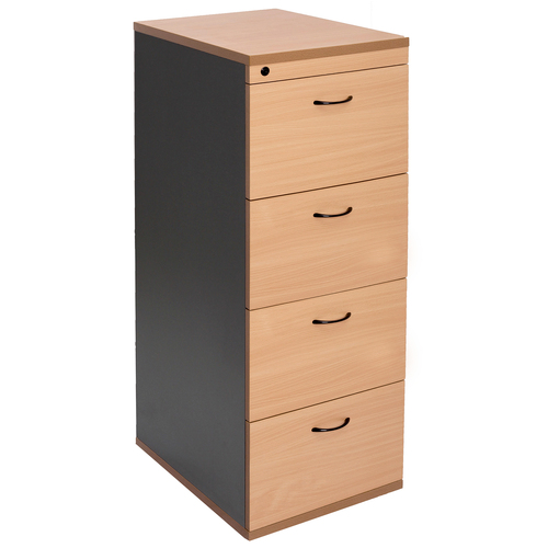 Express 4 Drawer Office Filing Cabinet - Beech/Ironstone