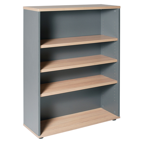 Express New Oak & Ironstone Office Bookcase - 1200mm High