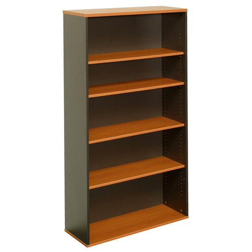Express Office Bookcase - 1800mm High - Beech/Ironstone