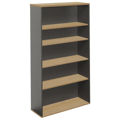 Express New Oak & Ironstone Office Bookcase - 1800mm High