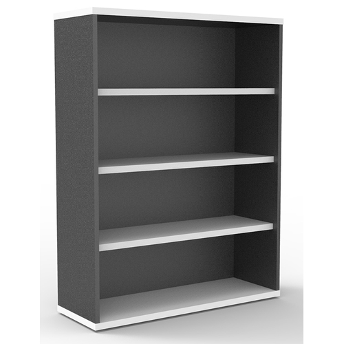 Express White & Ironstone Office Bookcase - 900mm High