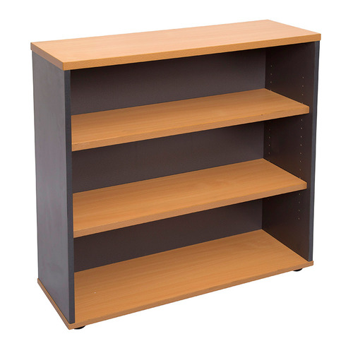 Express Office Bookcase - 900mm High - Beech/Ironstone