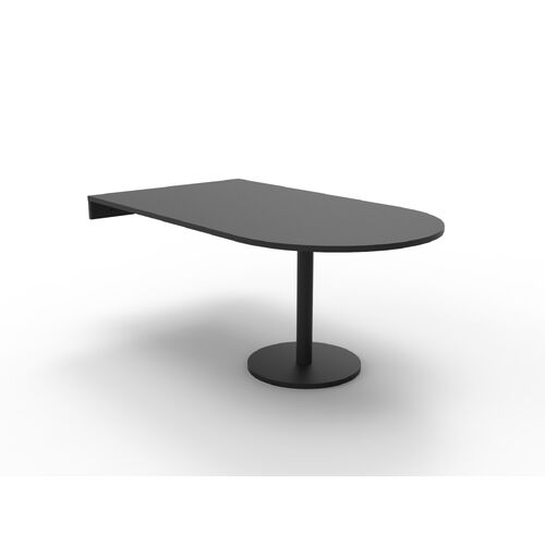 Estilo D-End Meeting Table [Top Colour: Black] [Base Colour: Black]