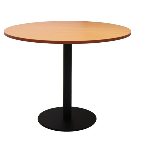 Round Melamine Meeting Table [Base Colour: Black] [Diameter: 1200mm] [Top Colour: Beech]