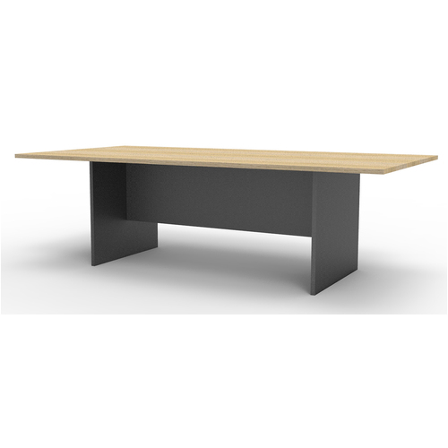 2400mm Rapid Worker Rectangular Boardroom Table - New Oak and Ironstone