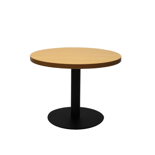 Round Coffee Table with flat Disc Base [Base Colour: Black] [Top Colour: Beech]