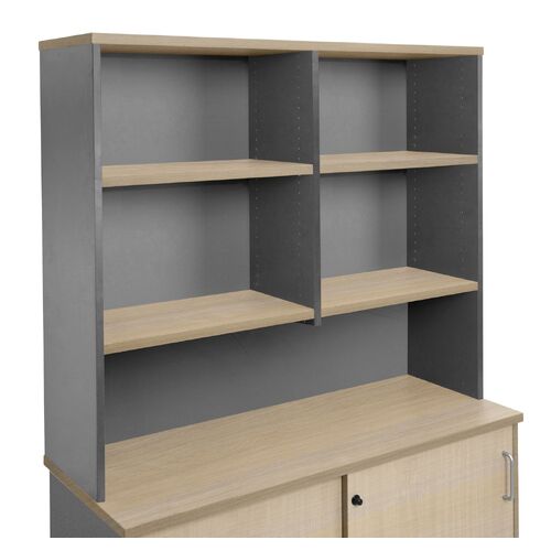 Express Desk Storage Hutch Unit - 1200 x 315 - New Oak & Ironstone