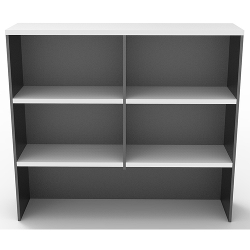 Express Desk Storage Hutch Unit White & Ironstone - 1200mm High