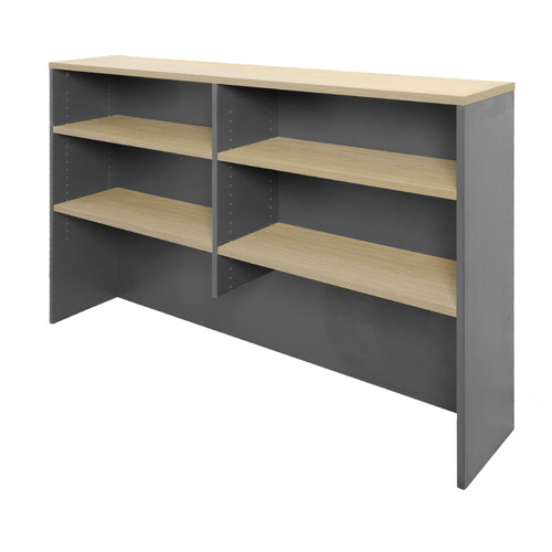 Express Desk Storage Hutch Unit [Select Colour: New Oak & Ironstone] [Select Size: 1500mm]